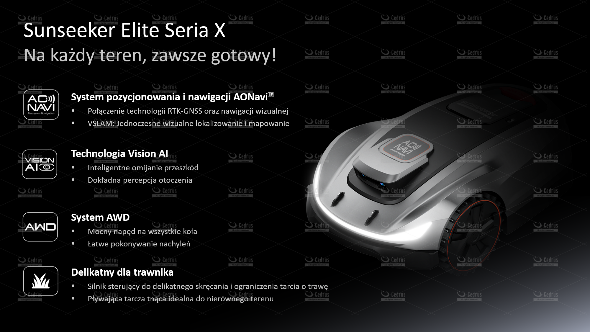PPHU Witkowski: Autoryzowany dealer CEDRUS, Robot autonomiczny Sunseeker Elite X5 RTK, info