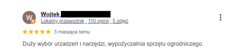 Pozytywne opinie klientów PPHU Witkowski: Duży wybór narzędzi ogrodniczych i wypożyczalnia sprzętu